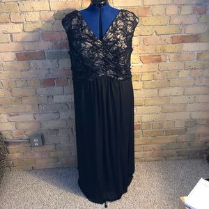 Floor length black and lace formal/prom dress